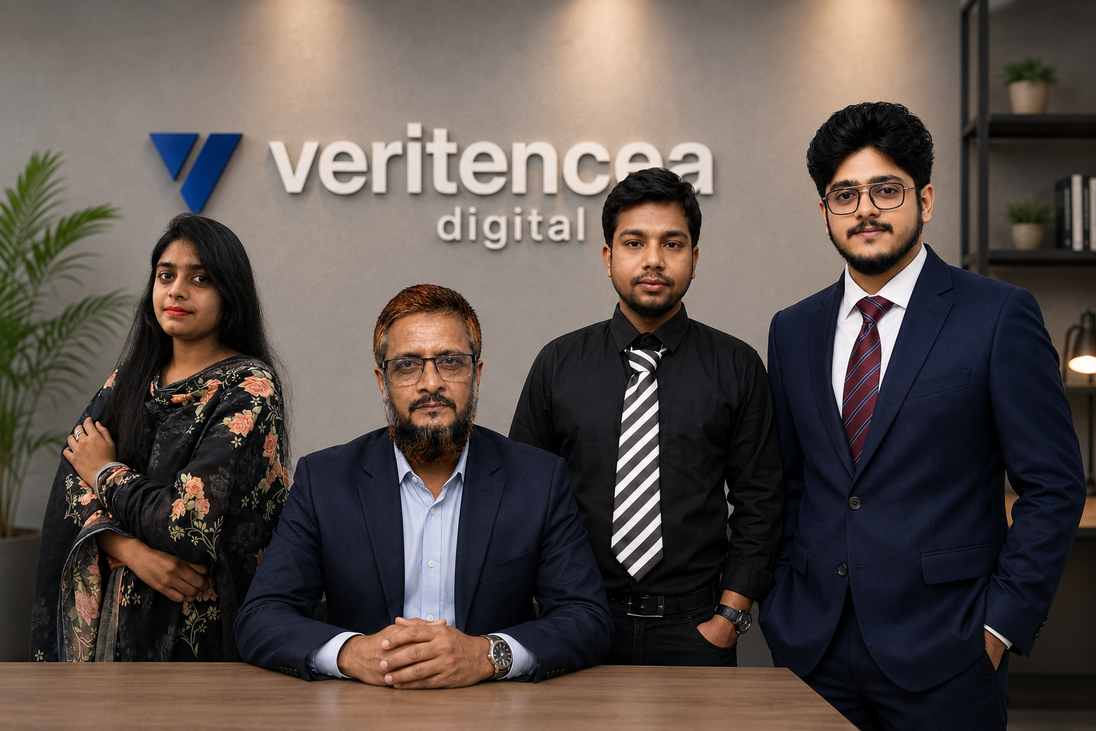 The Veritancea Digital team in their office